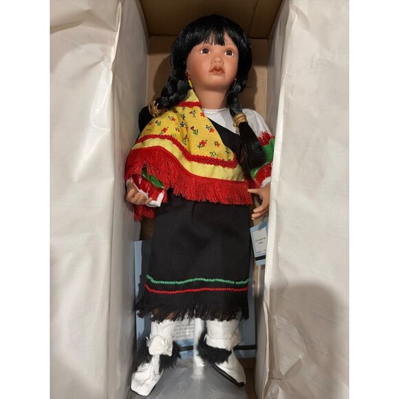 Ashton-Drake Native American Indian Princess Doll "Butterfly Dancer" Porcelain - Picture 5 of 14